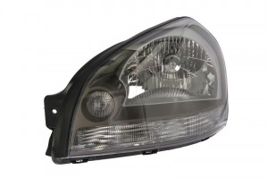 Far Stanga (H4, electric, fara motoras, culoare insertie: cromat, culoare semnalizator: negru) potrivit HYUNDAI IX35, TUCSON dupa 2004
