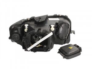 Far stanga potrivit AUDI A3 2003-2008 - (D2S/H7, reglaj electric, cu motoras, fundal negru) - Img 2