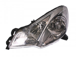 Far stanga potrivit CITROEN C3 II, DS3 - (H1/H7, reglaj electric, cu motoras, fundal cromat)