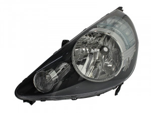Far stanga potrivit HONDA JAZZ 2005-2008 - (H4, electric, manual, fundal negru/insertii crom)