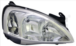 Far stanga potrivit OPEL COMBO, COMBO TOUR, CORSA C - (H1/H7, reglaj electric, fundal cromat)