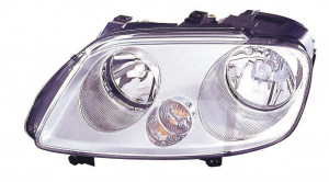 Far stanga potrivit VW CADDY, TOURAN 2003-2010 - (H1/H7, reglaj electric, fundal cromat)