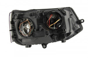 Far stanga potrivit VW MULTIVAN V, TRANSPORTER V - (H15/H7, reglaj electric, cu motoras, fundal negru/insertii crom) - Img 3
