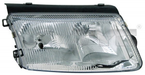 Far stanga potrivit VW PASSAT 1996-2000 - (H1/H7, reglaj electric, manual, fundal cromat)