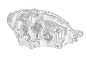 Fat stanga (H1/H7, electric, cu motor, culoare insert: crom platinat) potrivit IVECO DAILY V 09.11-02.14 - Img 2