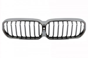 Grila radiator potrivit BMW 5 G30, G31, G38, F90 dupa 2020 - (cu orificii camera, pachet M, aluminiu)