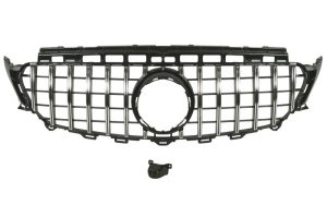 Grila radiator potrivit MERCEDES E-KLASA W213 2016-2019 - (GT, negru/crom)