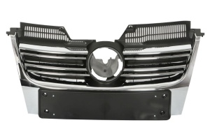 Grila radiator potrivit VW GOLF 5, JETTA III 1.4-3.2 2003-2010 pana in 2010 - (pentru caroserie break; salon, complet, crom/negru)