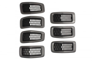 Grila radiator set, gri/negru potrivit JEEP CHEROKEE 2.0D-3.2 2013-2018 - Img 1
