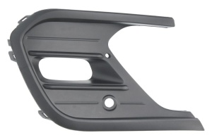 Grila ventilatie bara fata stanga potrivit VW POLO VI AW dupa 2021 - (cu orificii lampa ceata, cu orificii senzor parcare, plastic, negru)