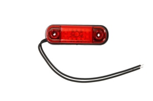 Lumina delimitare stanga/dreapta, forma: oval, rosu, LED, inaltime 24,2mm; latime 83,8mm; adancime 10,4mm lungime cablu 230mm, 12/24V (IP66/IP68) - Img 1
