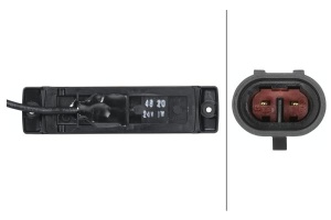 Lumina delimitare stanga/dreapta, galben, LED, inaltime 16mm; latime 130mm; adancime 32mm, surub/fixare verticala, lungime cablu 180mm, 24V (conector: SUPERSEAL 2PIN, IP6K9K) - Img 4