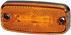 Lumina delimitare stanga/dreapta, galben, LED, inaltime 21mm; latime 111mm; adancime 51mm, surub/fixare orizontala, lungime cablu 500mm, 24V (IP5K9K) - Img 3