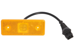Lumina delimitare stanga/dreapta, portocaliu, LED, inaltime 41mm; latime 110mm; adancime 7mm lungime cablu 220mm, fara prindere, 24V (cu fire, conector: AMP 2PIN) potrivit MERCEDES TOURINO (O 510) 01.96- - Img 1