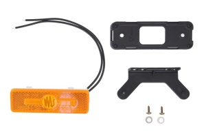 Lumini clarificare stanga/dreapta, forma: dreptunghiular, portocaliu, LED, inaltime 36mm; latime 103mm; adancime 18mm, în relief/suprafata, lungime cablu 240mm, cu cuier, 12/24V (IP6K9K) - Img 1