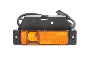 Lumini clarificare stanga/dreapta, portocaliu, LED, inaltime 32mm; latime 116mm, în relief, lungime cablu 1500mm, cu cuier, 12/24V (cu clemă pentru fir plat, conector: CLICK-IN/JAEGER) - Img 1
