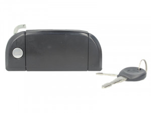 Maner usa fata dreapta exterior, cu chei, cu incuietoare, negru VW TRANSPORTER IV intre 1990-2003 - Img 1