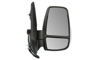 Oglinda laterala Dreapta potrivit FORD TRANSIT / TOURNEO CUSTOM dupa 2013 - (electric; convexa, cu incalzire; asistenta la schimbarea benzii; mic de statura; pliabil electric, cu indicator; bec ...)