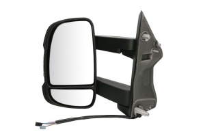 Oglinda laterala Stanga (electric, convexa, incalzita, crom, lung, cu senzor de temperatura) potrivit CITROEN JUMPER I, JUMPER II; FIAT DUCATO; PEUGEOT BOXER