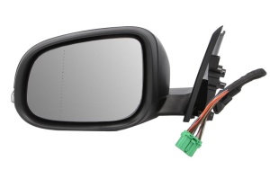 Oglinda stanga electric, cu memorie, asferic, cu încălzire, grund, pliabil electric, cu semnalizator, cu senzor temperatura, semnalizator lung potrivit VOLVO V40 II 02.16-08.19 - Img 1