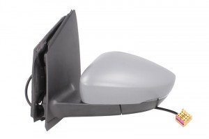 Oglinda stanga potrivit VW POLO 2009-2014 - mecanica asferic, crom, grunduita - Img 2