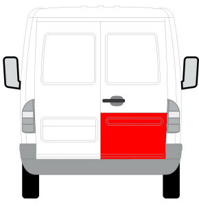 Panou reparatie usa Dreapta Spate potrivit MERCEDES SPRINTER 901, 902, 903, 904, 905; VW LT II 1995-2006 - (Copertă; partea inferioara; 1/3 inaltime)