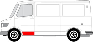 Panou reparatie usa Fata Stanga potrivit MERCEDES T1 (601), T1 (601, 611), T1 (602), T1 (B601), T1 (B602), T1/TN 1977-1996 - (acoperire, partea inferioara) - Img 2