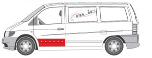 Panou reparatie usa Fata Stanga potrivit MERCEDES V (638/2), VITO (W638) 1996-2003 - (strat, partea inferioara, inaltime 240mm) - Img 2
