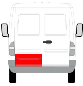 Panou reparatie usa Spate Stanga potrivit MERCEDES SPRINTER 2-T (B901, B902), SPRINTER 3-T (B903), SPRINTER 4-T (B904) 1995-2006 - (strat, partea inferioara, inaltime 200mm) - Img 2