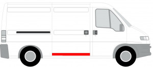 Panou reparatie usa Spate/usa culisanta potrivit CITROEN JUMPER I; FIAT DUCATO; PEUGEOT BOXER 1994-2006 - (strat, partea inferioara, model mediu / lung, inaltime 120mm) - Img 2
