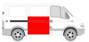 Panou reparatie usa Spate/Usa glisanta potrivit NISSAN INTERSTAR; OPEL MOVANO A; RENAULT MASTER II, MASTER PRO 1998-2010 - (Copertă, la fereastra) - Img 2