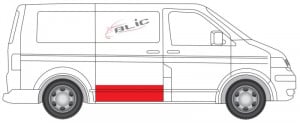 Panou reparatie usa usa culisanta Dreapta potrivit VW MULTIVAN T5, TRANSPORTER T5 dupa 2003 - (strat, model scurt, lungime 1180mm) - Img 2