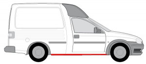 Prag auto Dreapta potrivit OPEL COMBO/MINIVAN, CORSA B, CORSA B/HATCHBACK pana in 2000 - (reparatie, partea inferioara, lungime 160cm) - Img 2
