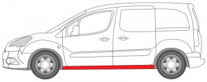 Prag auto Stanga potrivit CITROEN BERLINGO, BERLINGO MULTISPACE, BERLINGO/MINIVAN; PEUGEOT PARTNER, PARTNER TEPEE, PARTNER/MINIVAN - Img 2