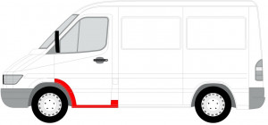 Prag Ușă potrivit MERCEDES SPRINTER; VW LT 1995-2006 - Față Stânga Segment Reparație Arc Aripă Compatibil - Img 2
