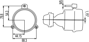 Proiector ceata Dreapta/Stanga (H3) 24V potrivit VOLVO 7700, 8500, 8700, 9700, 9900, B12, B7, B9; BOVA FUTURA; NEOPLAN CENTROLINER 01.92- - Img 4
