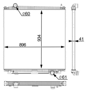 Radiator motor (fara cadru; model nou) EURO 6 potrivit MAN TGX I D2066LF25-D3876LF09 06.06-09.21 - Img 3