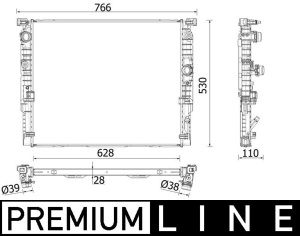 Radiator motor potrivit BMW 5 (G30, F90), 5 (G31), 6 GRAN TURISMO (G32), 7 (G11, G12) 1.6/2.0/3.0 - Img 3