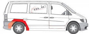 Segment aripa Spate Dreapta potrivit MERCEDES V (638/2), VITO (W638) 02.96-07.03 - Img 2
