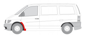 Segment aripa Stanga potrivit MERCEDES V (638/2), VITO (W638) 1997-2003 - (partea din spate) - Img 2