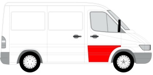 Segment reparatie usa Fata Dreapta potrivit MERCEDES SPRINTER 2-T (B901, B902), SPRINTER 3-T (B903), SPRINTER 4-T (B904) 1995-2006 - (strat, partea inferioara, inaltime 640mm) - Img 2
