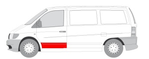 Segment reparatie usa Fata Stanga potrivit MERCEDES V (638/2), VITO (W638) 1996-2003 - (strat, partea inferioara, inaltime 470mm) - Img 2