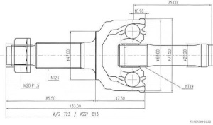 Set articulatie planetara Dreapta/Stanga (24z/19z) potrivit DAIHATSU CUORE V, MOVE, SIRION, TERIOS, YRV 1.0/1.3 04.98- - Img 2