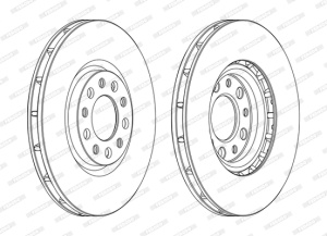 Set discuri frana (2 buc.) Fata Dreapta/Stanga potrivit ALFA ROMEO 159, BRERA, GIULIETTA, GIULIETTA/HATCHBACK, SPIDER; CHRYSLER 200; FIAT 500X; JEEP COMPASS, RENEGADE 1.0-2.4 06.05- - Img 3