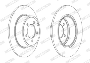 Set discuri frana (2 buc.) Spate Dreapta/Stanga potrivit CHRYSLER 200, SEBRING; DODGE AVENGER, CALIBER; JEEP COMPASS, PATRIOT; MITSUBISHI ASX, LANCER VIII, OUTLANDER II 1.6-3.6ALK 06.06- - Img 2
