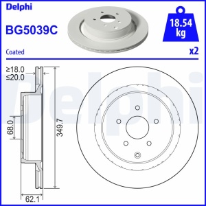 Set discuri frana (2 buc.) Spate Dreapta/Stanga potrivit INFINITI FX, M, M37, Q50, Q60, Q70, QX70 2.0-5.6 10.08- - Img 2