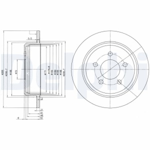 Set discuri frana (2 buc.) Spate Dreapta/Stanga potrivit JEEP GRAND CHEROKEE I 2.5D-5.9 09.91-04.99 - Img 4