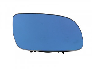 Sticla oglinda exterioara Dreapta potrivit SEAT AROSA, IBIZA II, TOLEDO II; SKODA SUPERB I; VW BORA, BORA I, GOLF 4 1993-2013 - (convexa, albastru)