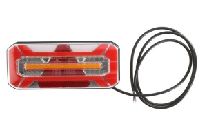 Stop spate dreapta (LED, 12/24V, cu intermitent, cu lumina de ceata, lumina de marșarier, cu lumina stop, lumini parcare, reflector triunghiular, lumina laterala, indicator dinamic, lungimea cablu : 0,2m) - Img 1