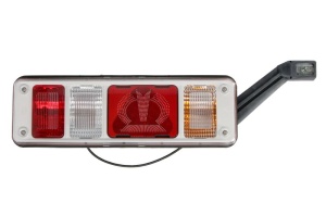 Stop spate dreapta (LED/P21W, 24V, cu intermitent, cu lumina de ceata, lumina de marșarier, cu lumina stop, lumini parcare, reflector triunghiular, cu lampă cu braț prelungit) potrivit KRONE - Img 1